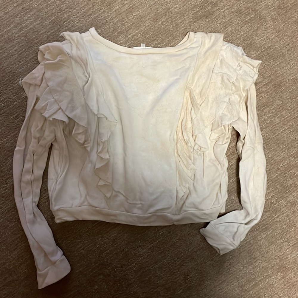 LoveShackFancy Ruffled Cropped Sweatshirt - Picture 5 of 5